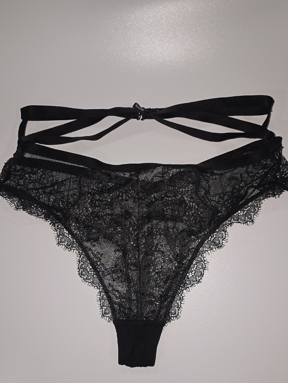 Black Lace Strappy Bikini Panty - Women Intimates